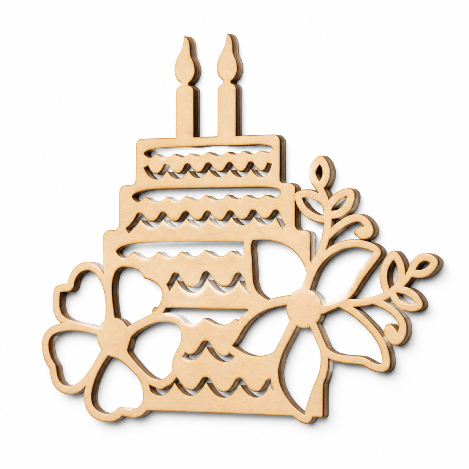 Flowers Cake Laser Cut Decoration 4