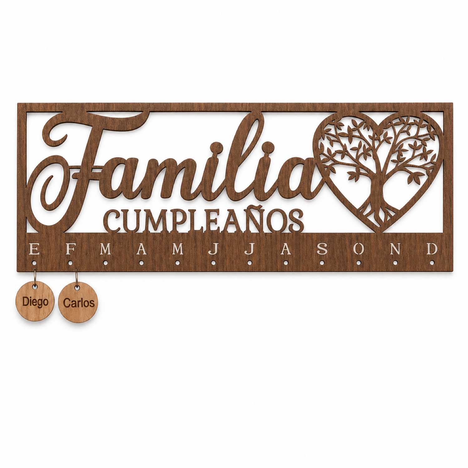 Familia Cumpleaños Calendar SVG Laser