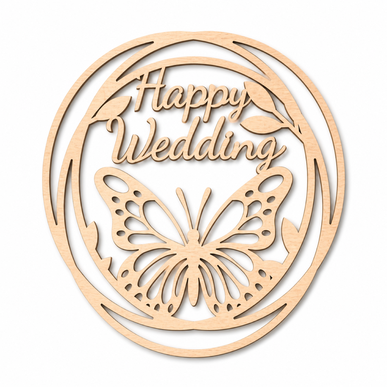 Happy Wedding Laser Cut Decoration SVG