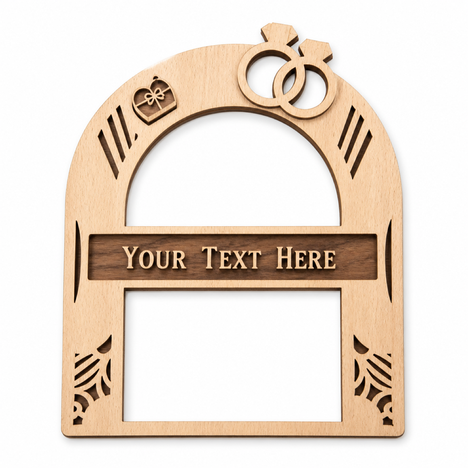Wedding Ring Frame Laser Cut SVG