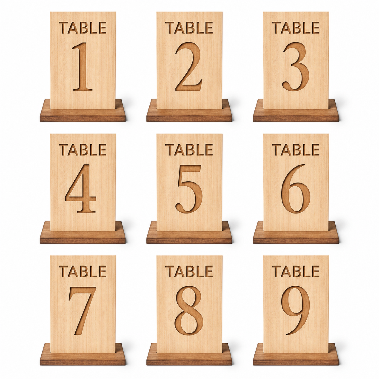 Table Number Wooden Stand SVG Laser Cut