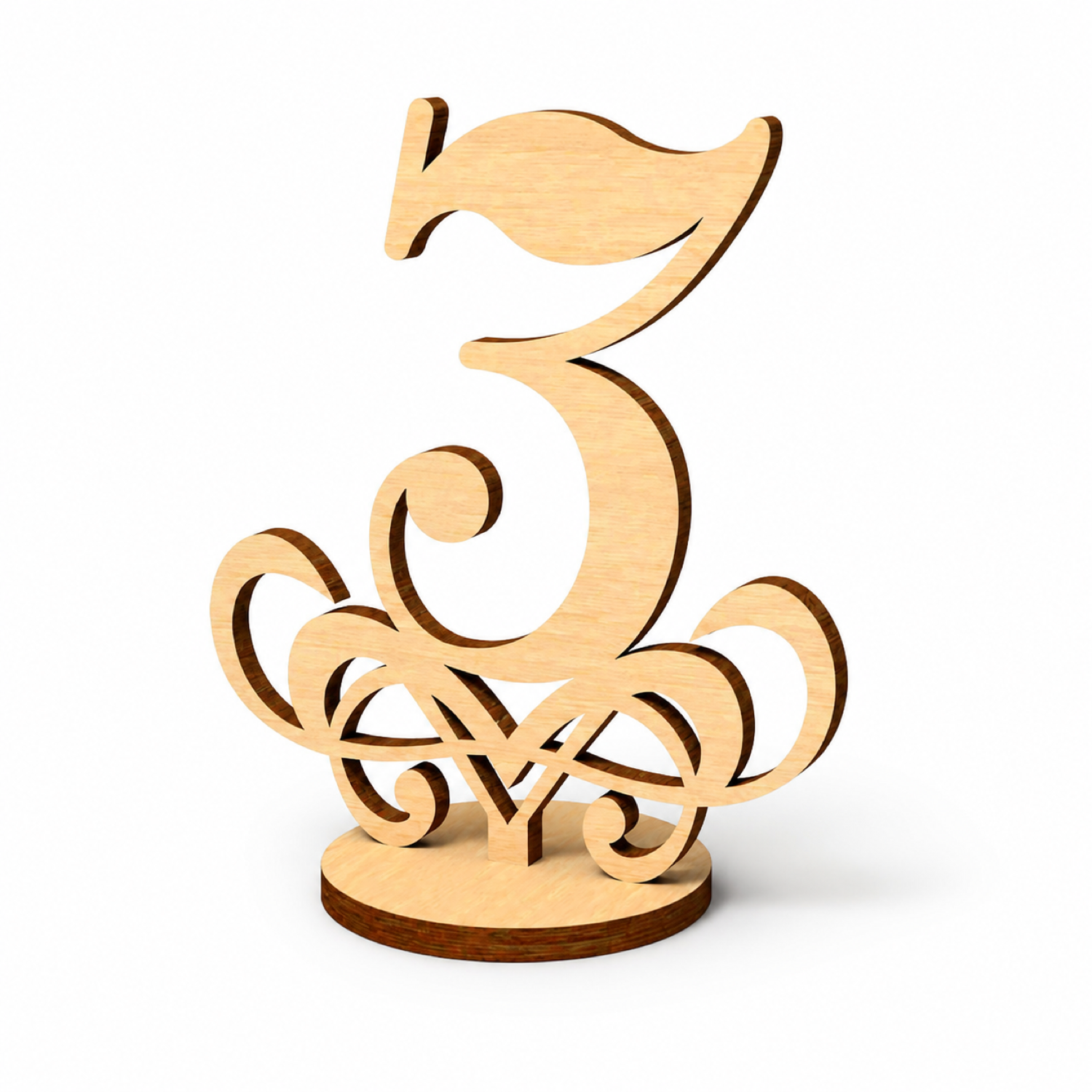 Table Number. Wedding SVG. Number 3