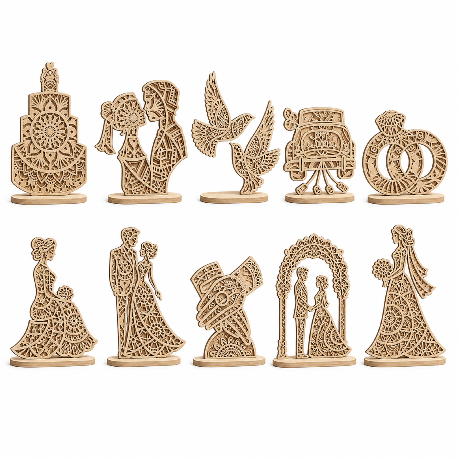 3D Wedding SVG DXF Bundle -Wedding Rings
