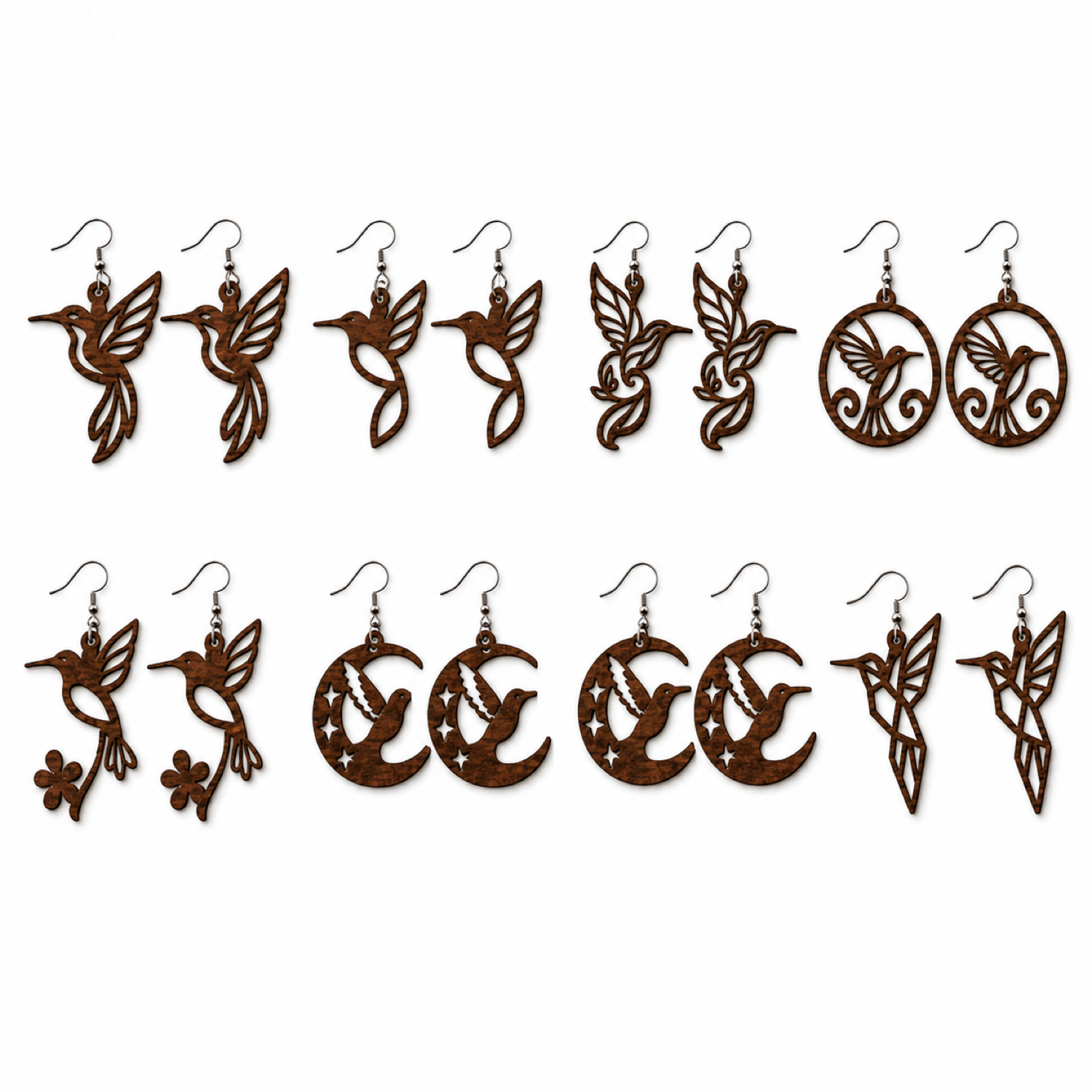 Hummingbird Earrings SVG Bundle