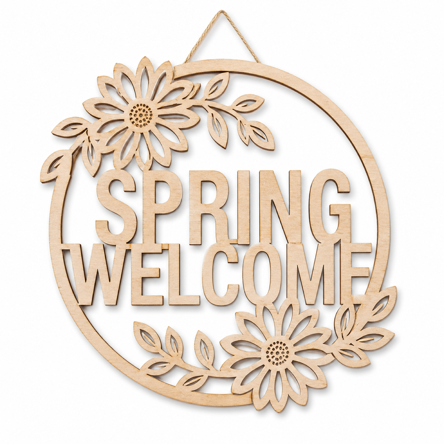 Spring Welcome Floral Door Sign SVG Bund