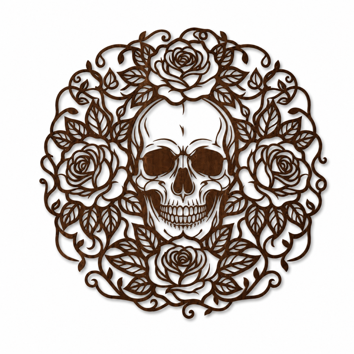 Skull Rose Mandala Laser Cut Svg