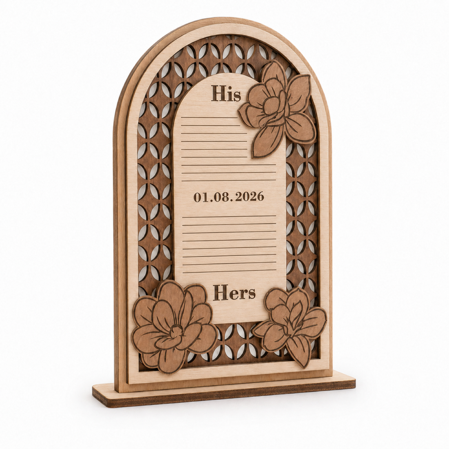 3D Wedding Vow Display Laser Cut