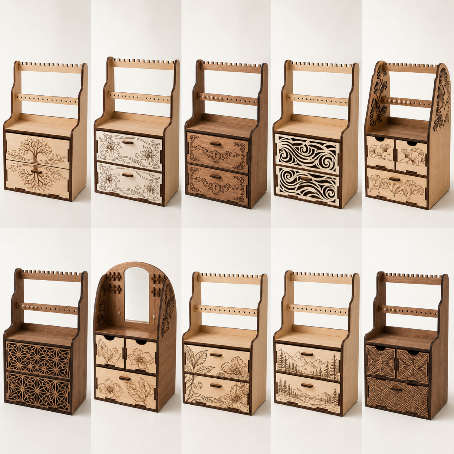 3D Jewelry Stands Bundle Laser Cut