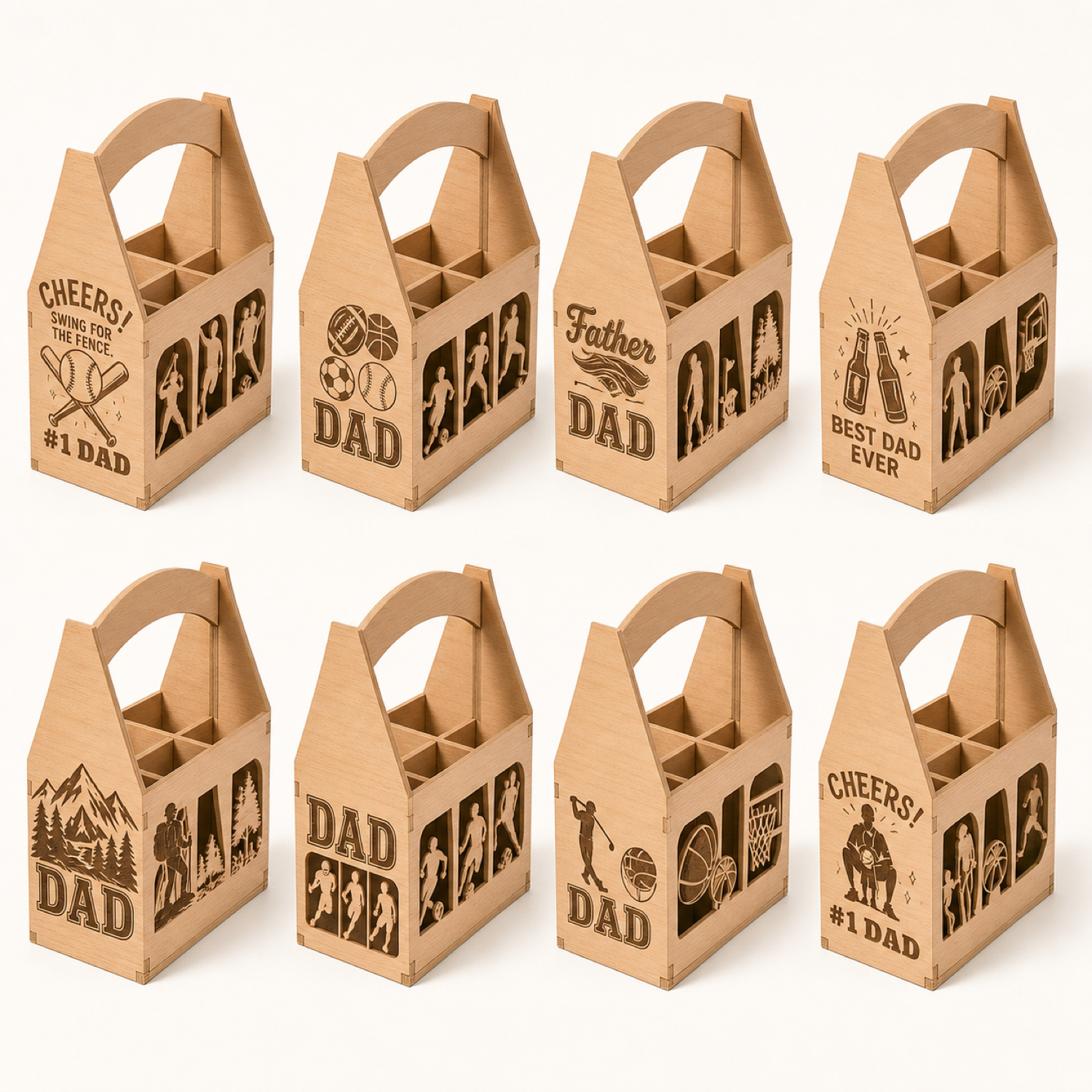 Sports Dad Beer Caddy SVG Bundle