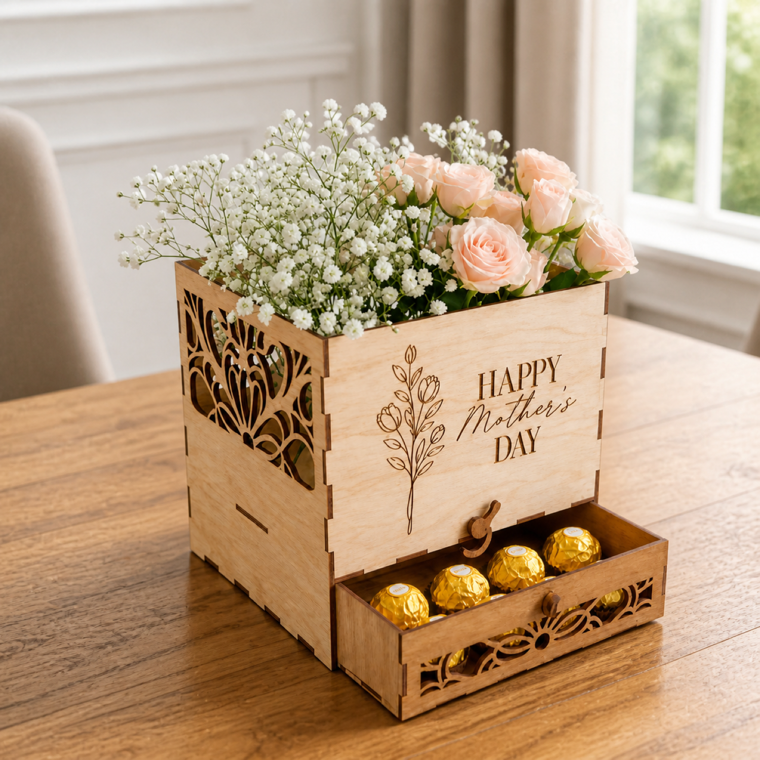 Flowers and Chocolate Box Laser Cut Set