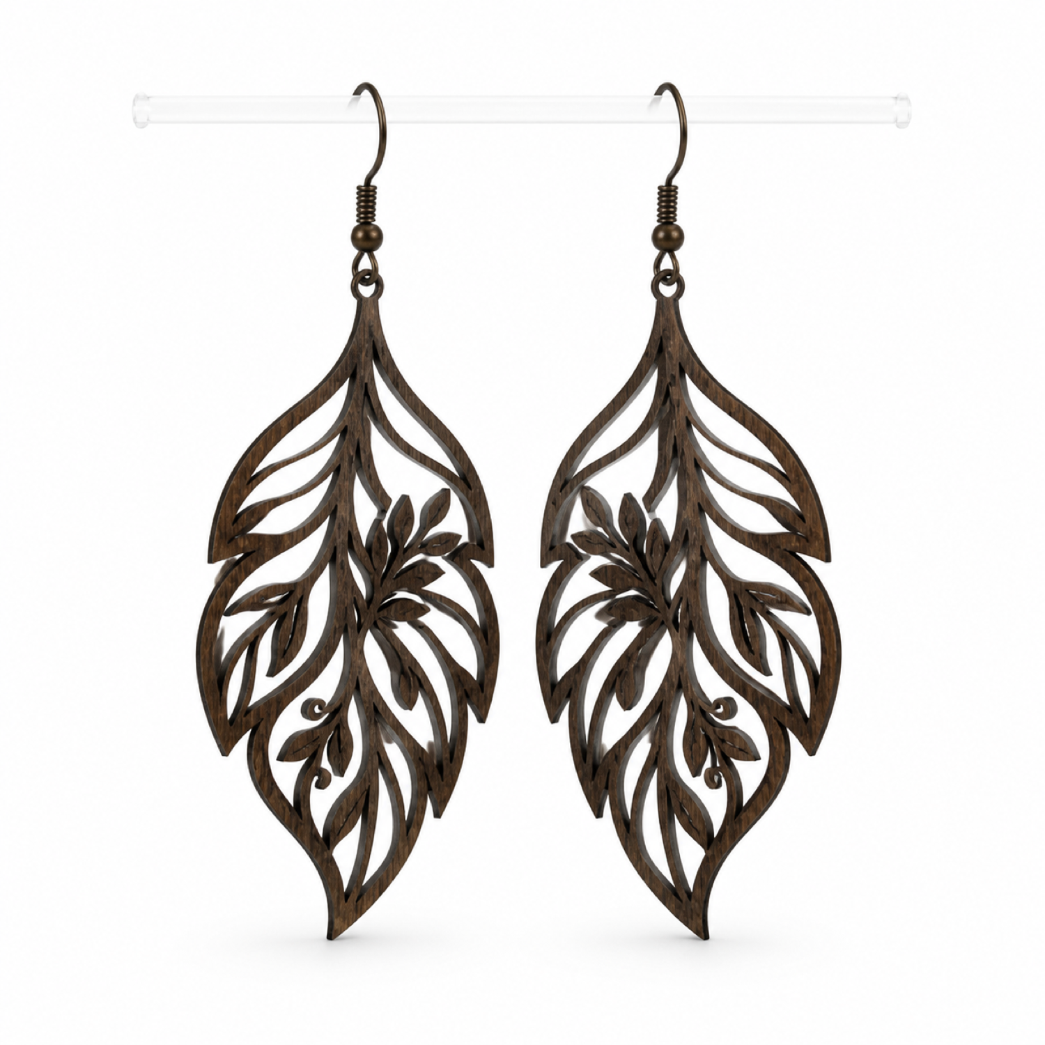 Leaf Filigree Wooden Earring