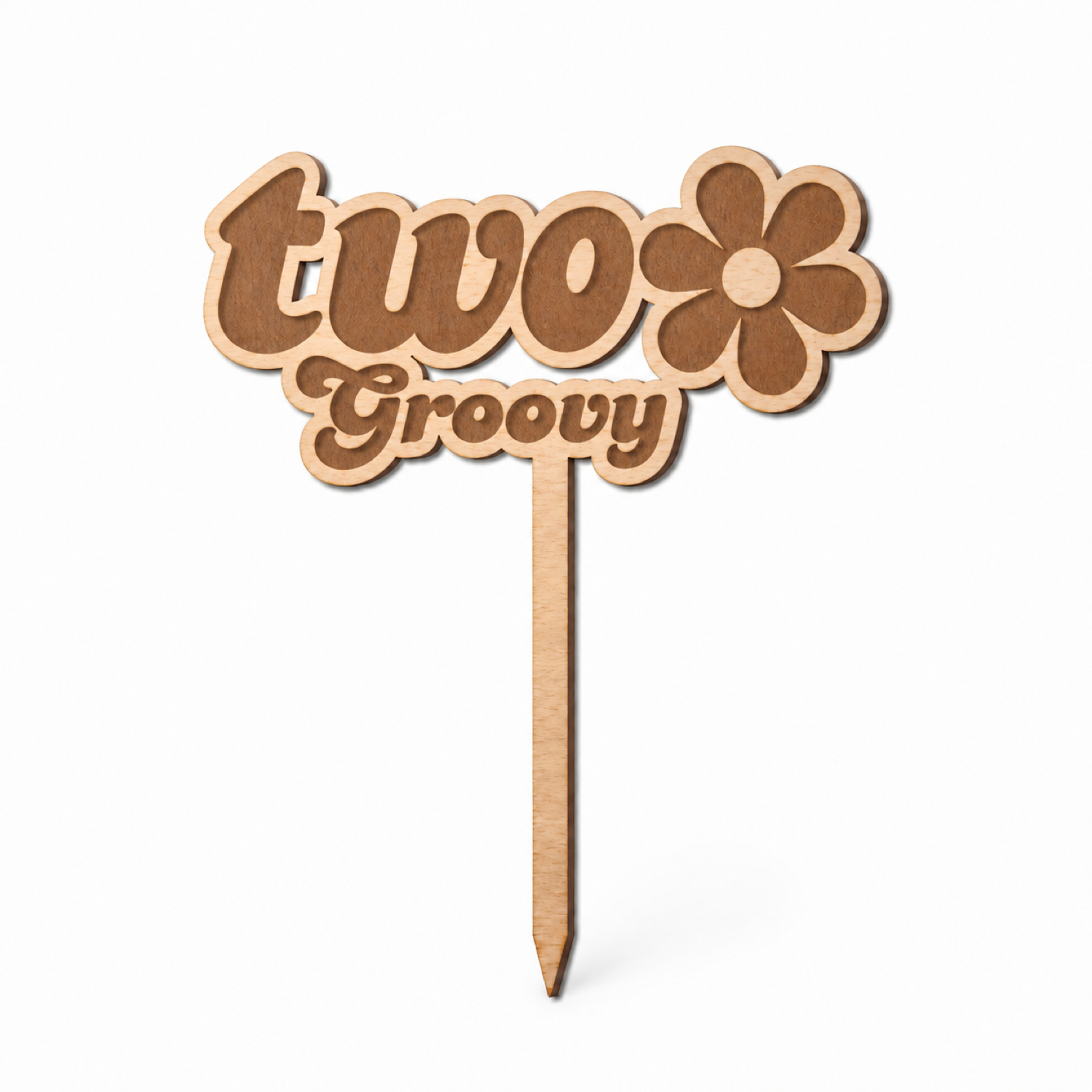 Two Groovy Cake Topper Svg, 2nd Birthday