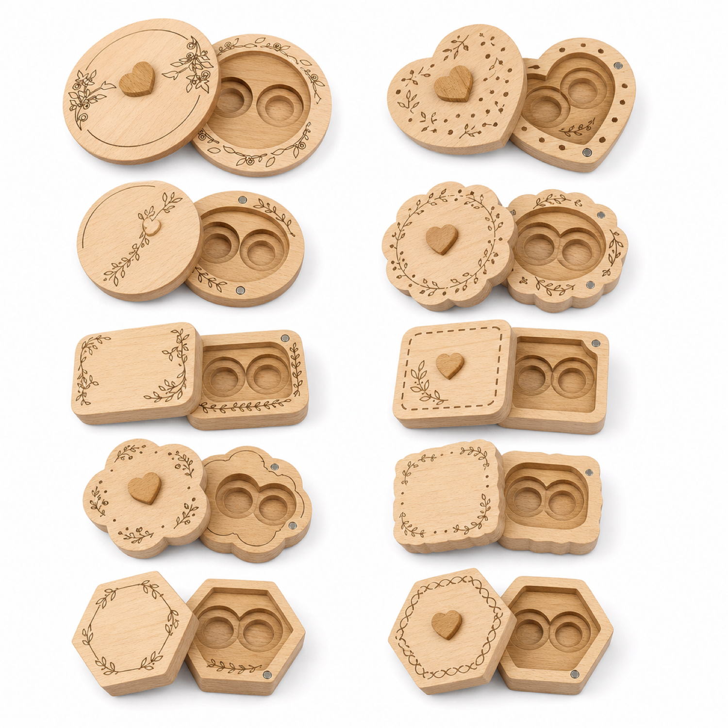 3D Wedding Ring Box Laser Cut Bundle