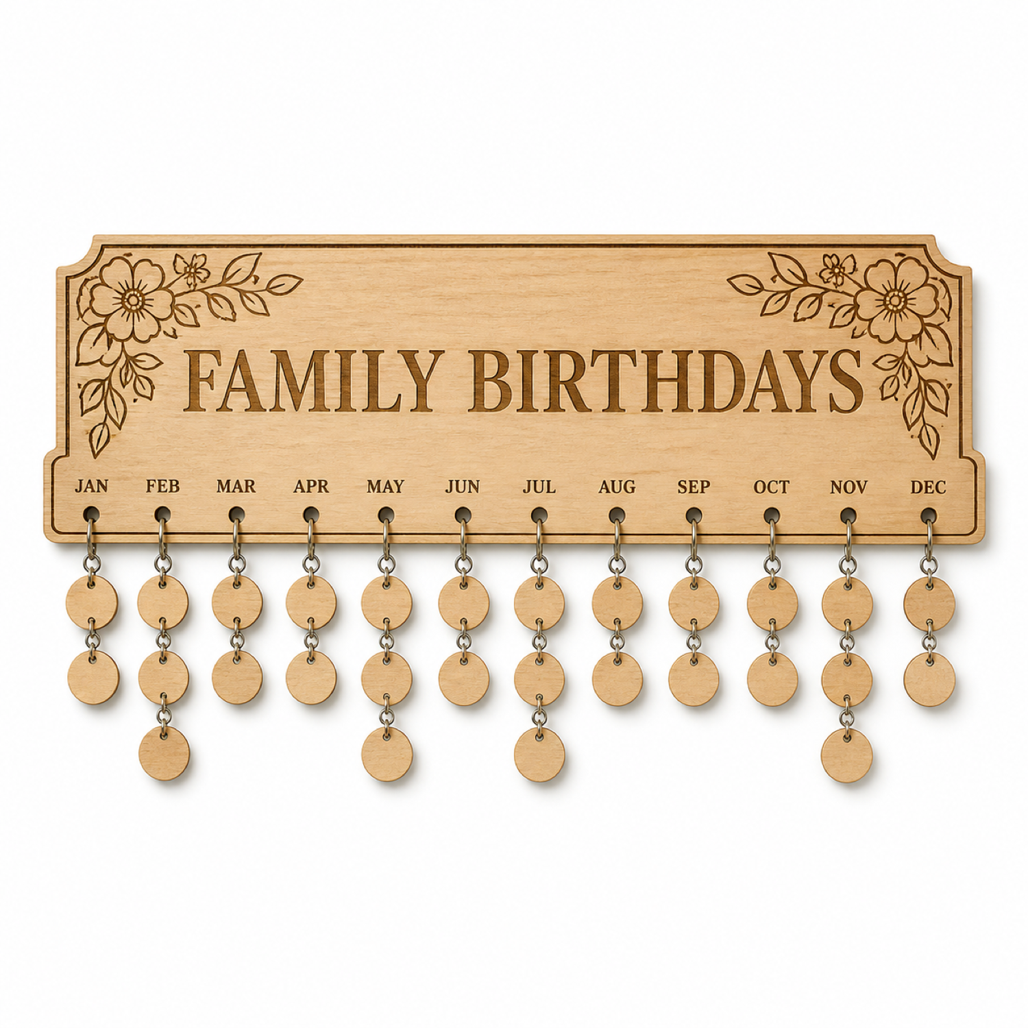 Family Birthdays Calendar Laser Cut Set