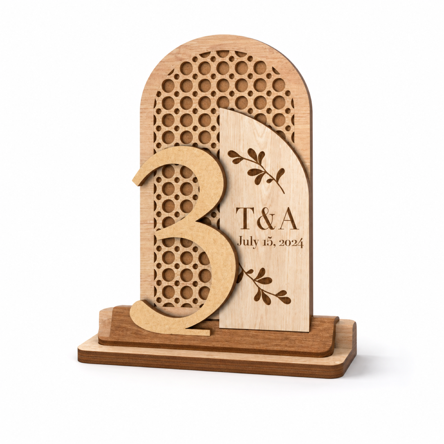 Rattan Wedding Table Numbers SVG