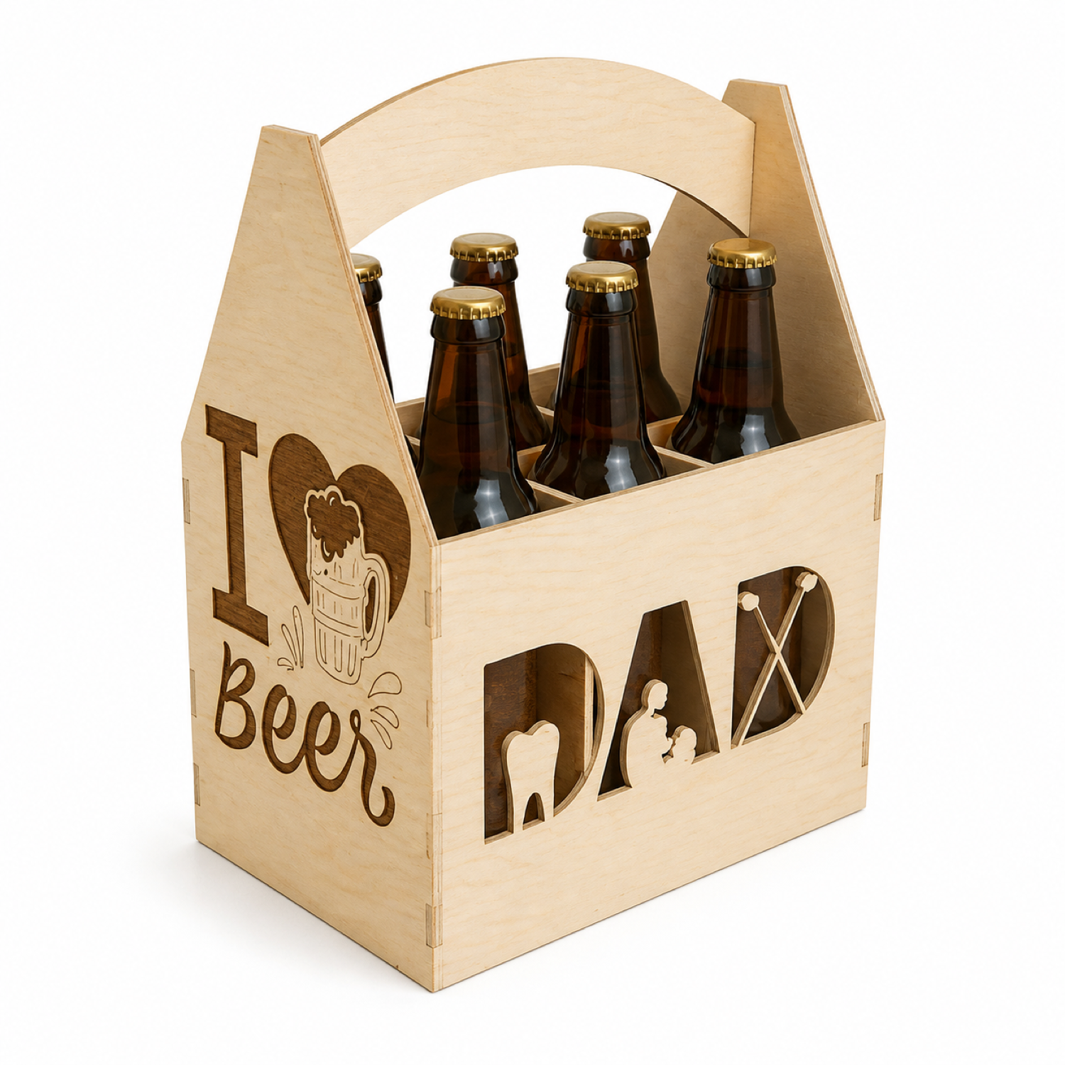 I Love Beer Dad Carrier Laser Cut SVG