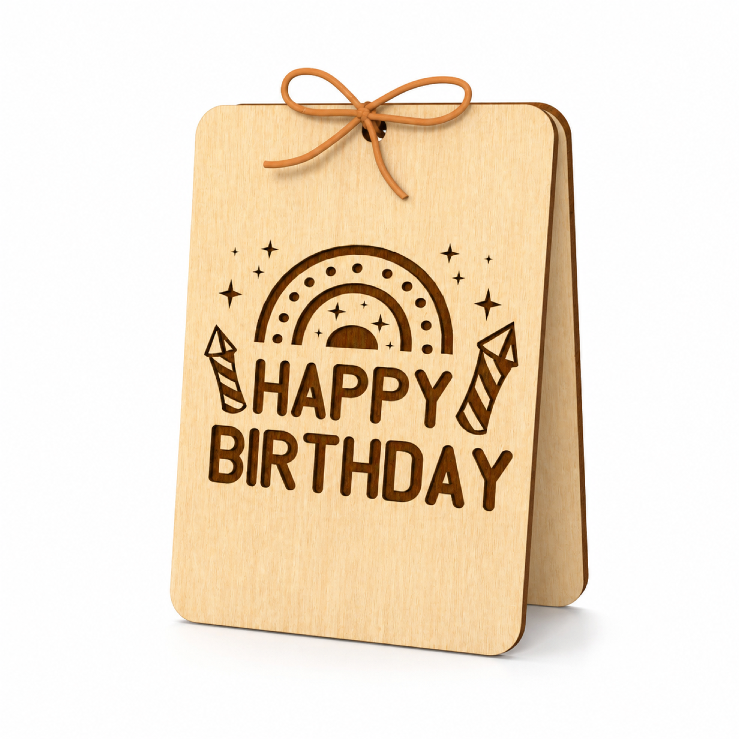 Happy Birthday Wooden Card Laser Cut