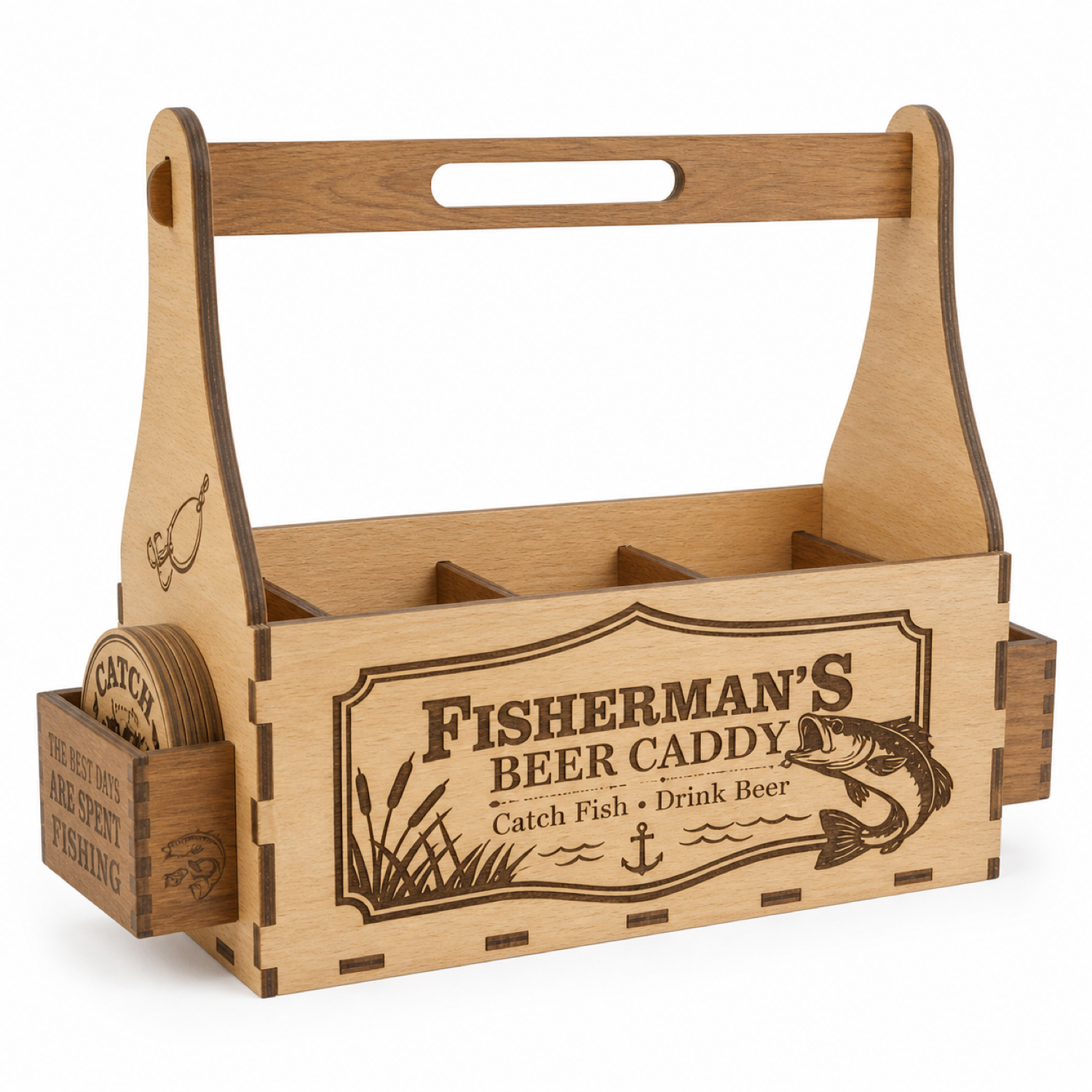 Wooden Beer Bottle Caddy Laser Cut | CNC