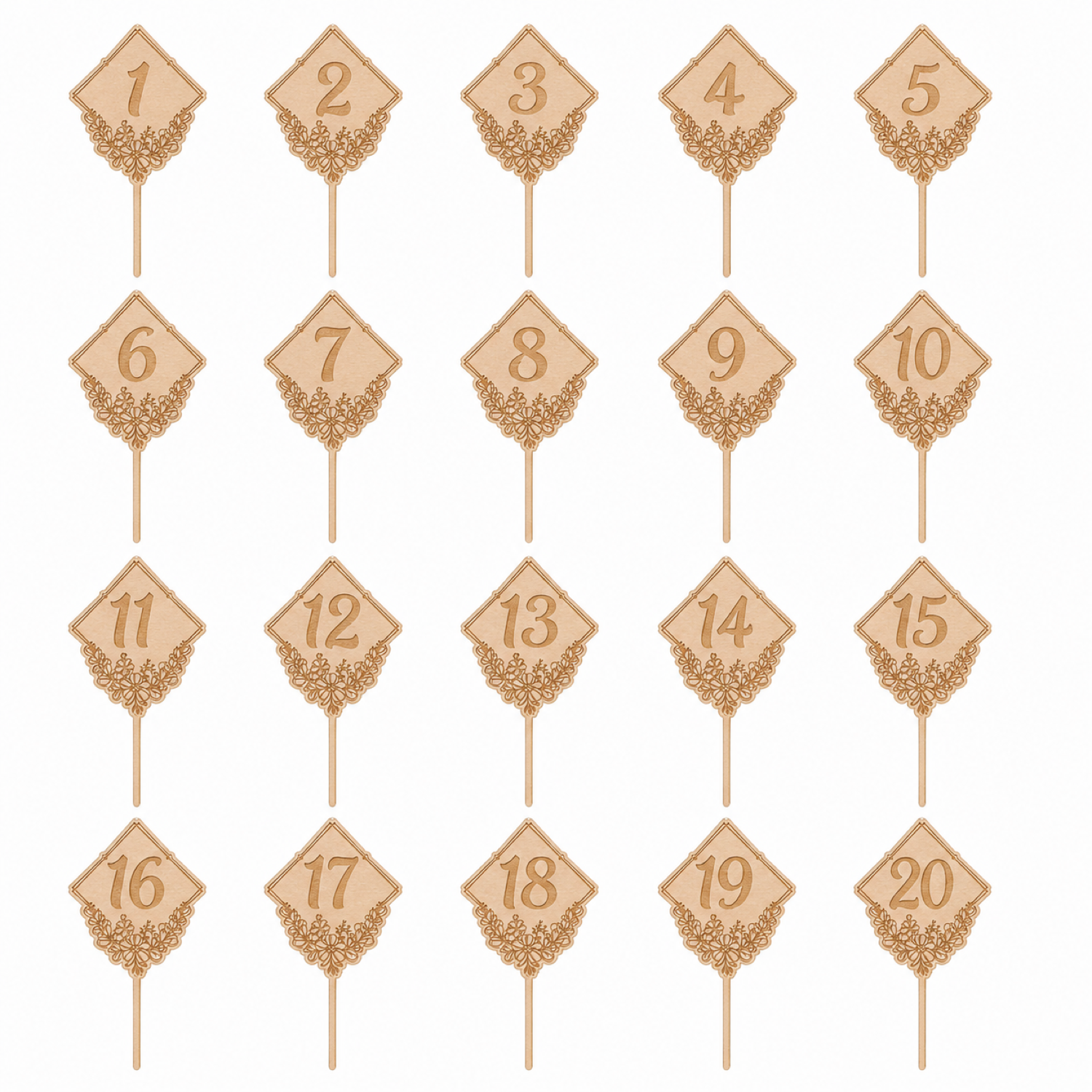 Wedding Table Numbers SVG Set