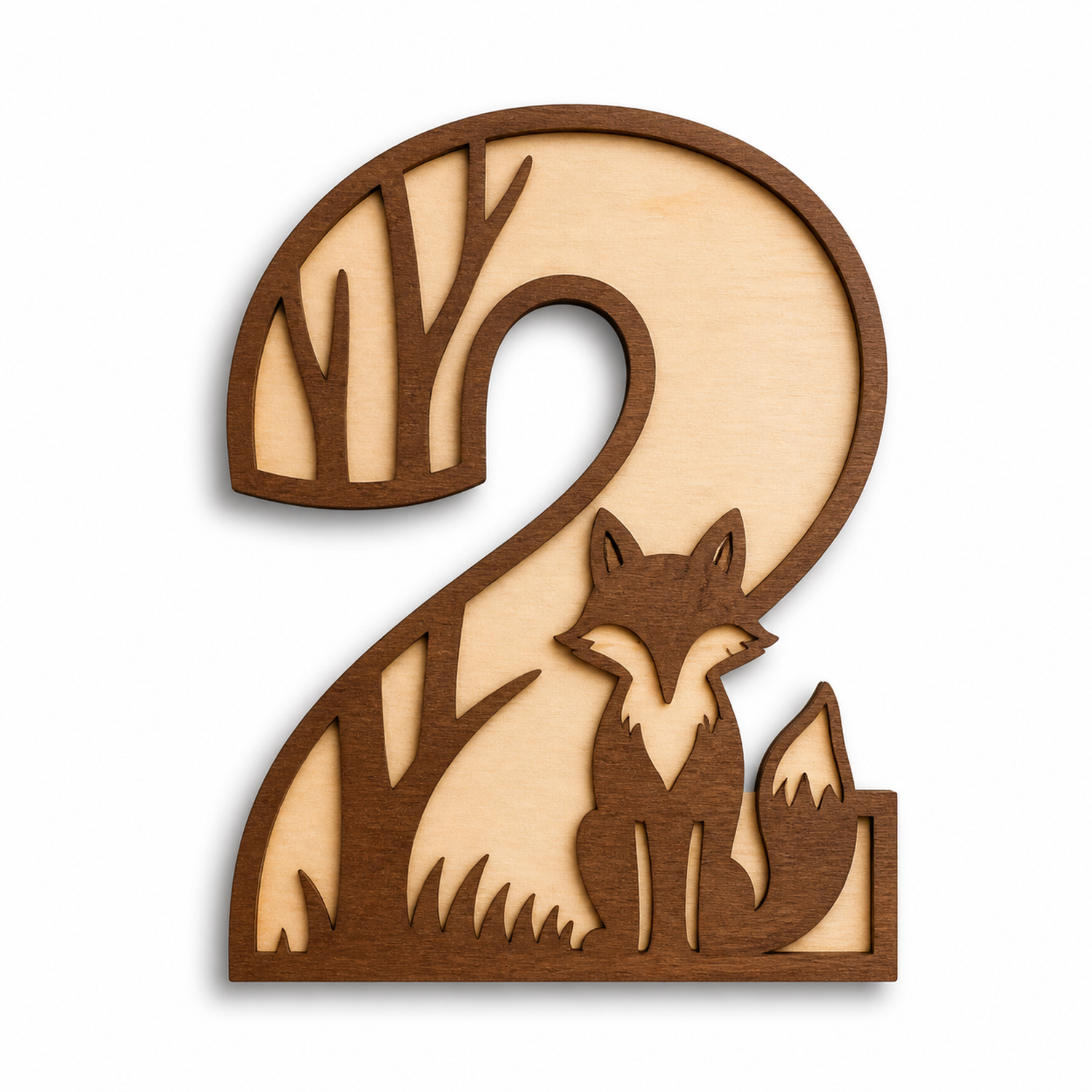 Woodland fox números two layer pared cartel
