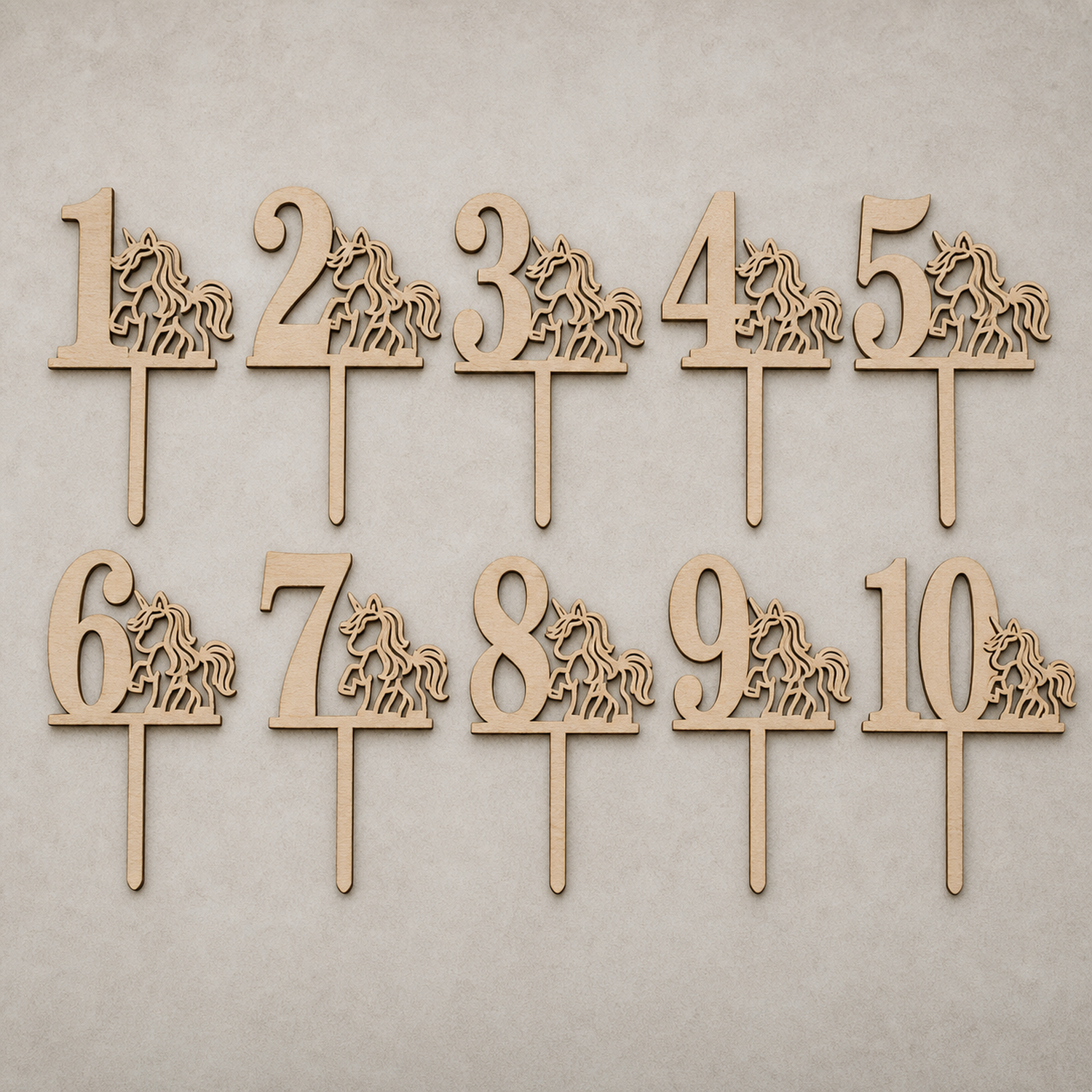 Unicorn Number Cake Toppers 10 Decartels