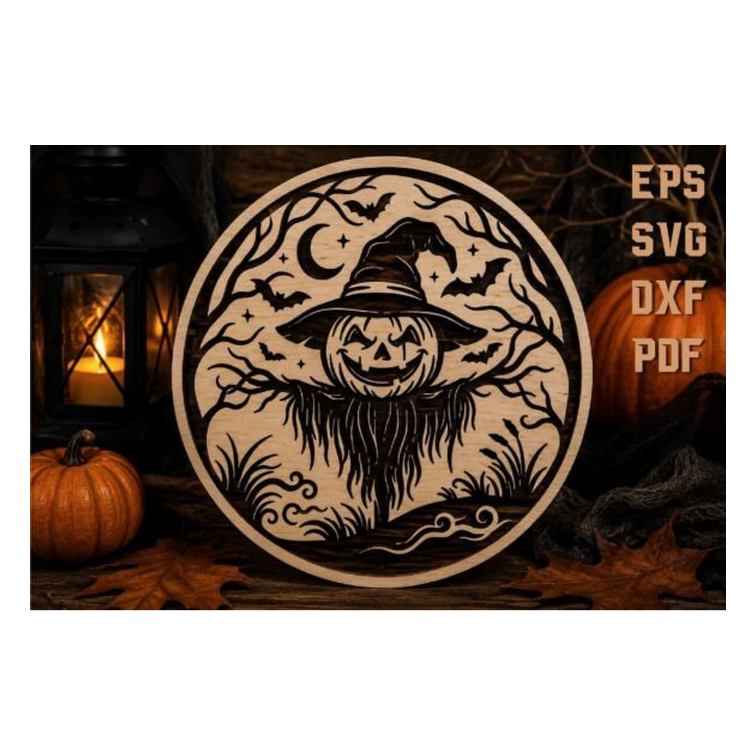 Scarecrow Pumpkin Halloween Laser Cut