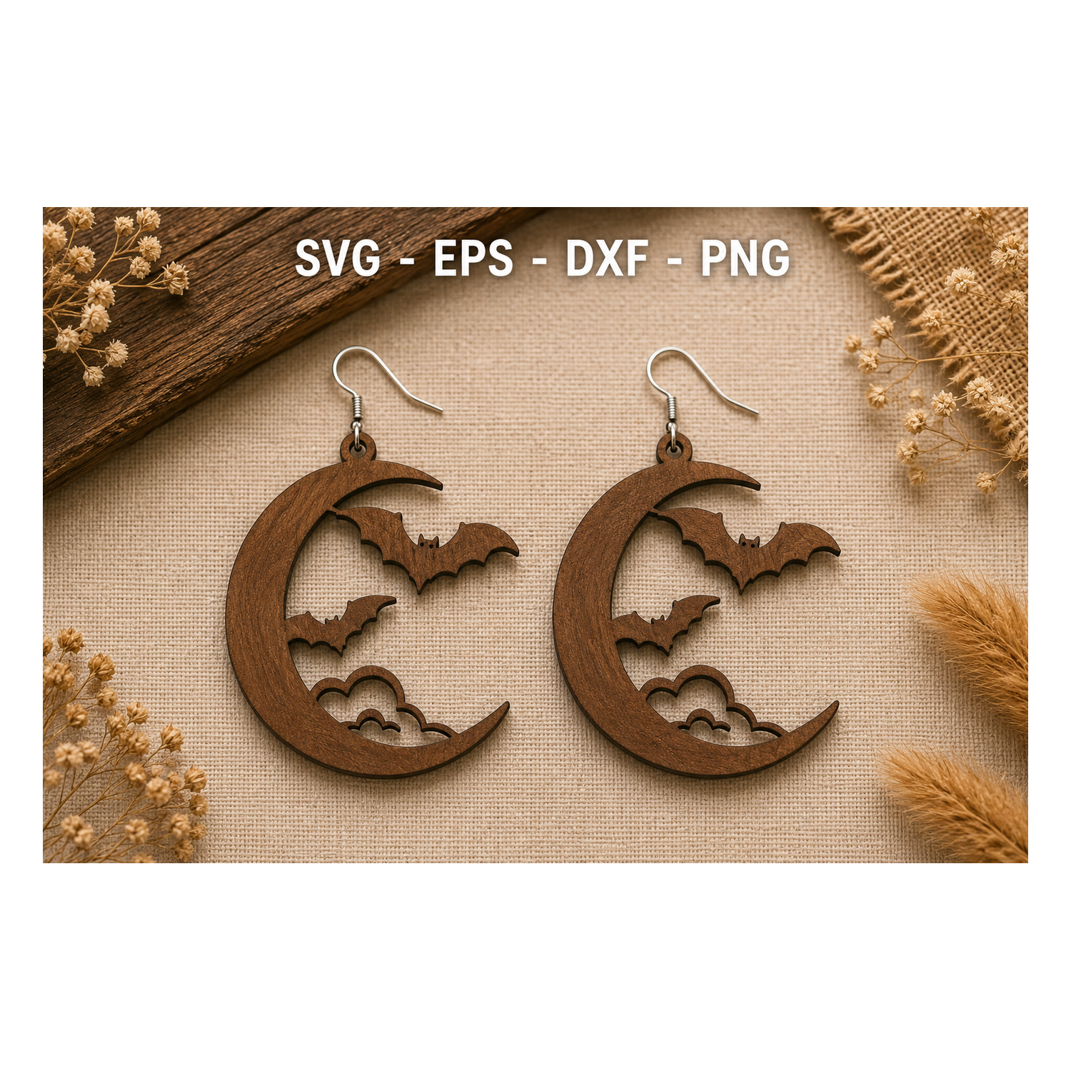 Gothic Halloween Laser Cut Earrings SVG