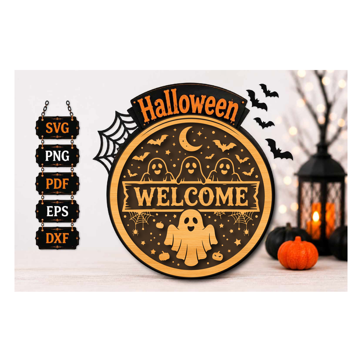 Welcome Halloween Laser Cut SVG