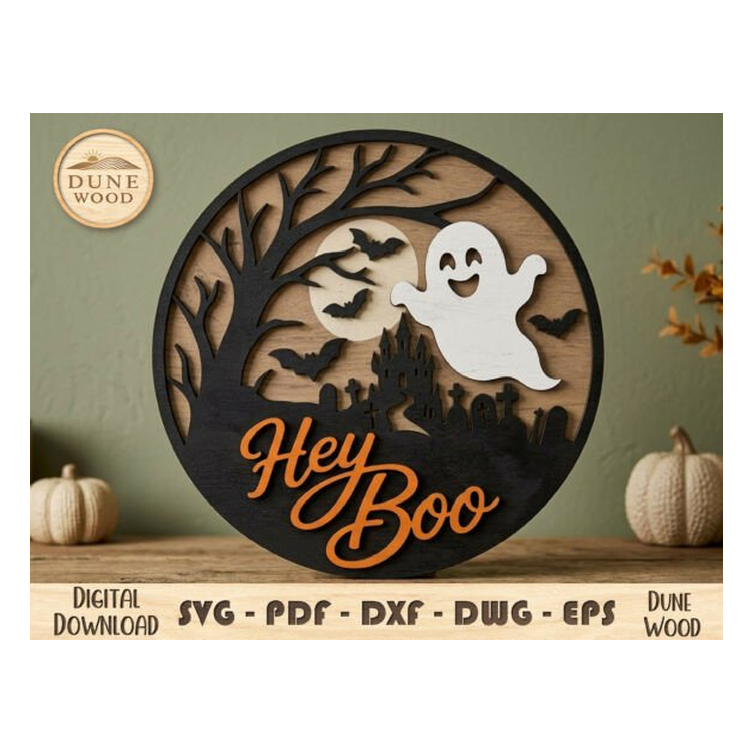 ? Hey Boo Halloween Laser Cut