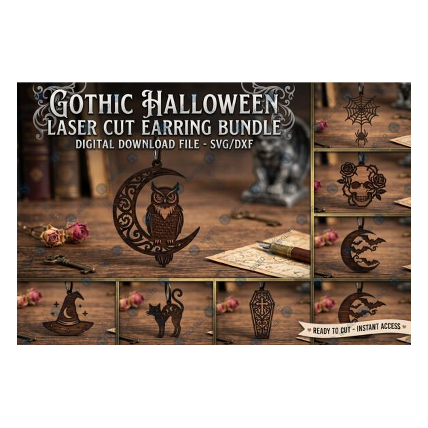 Gothic Halloween Laser Cut Earring Bundl