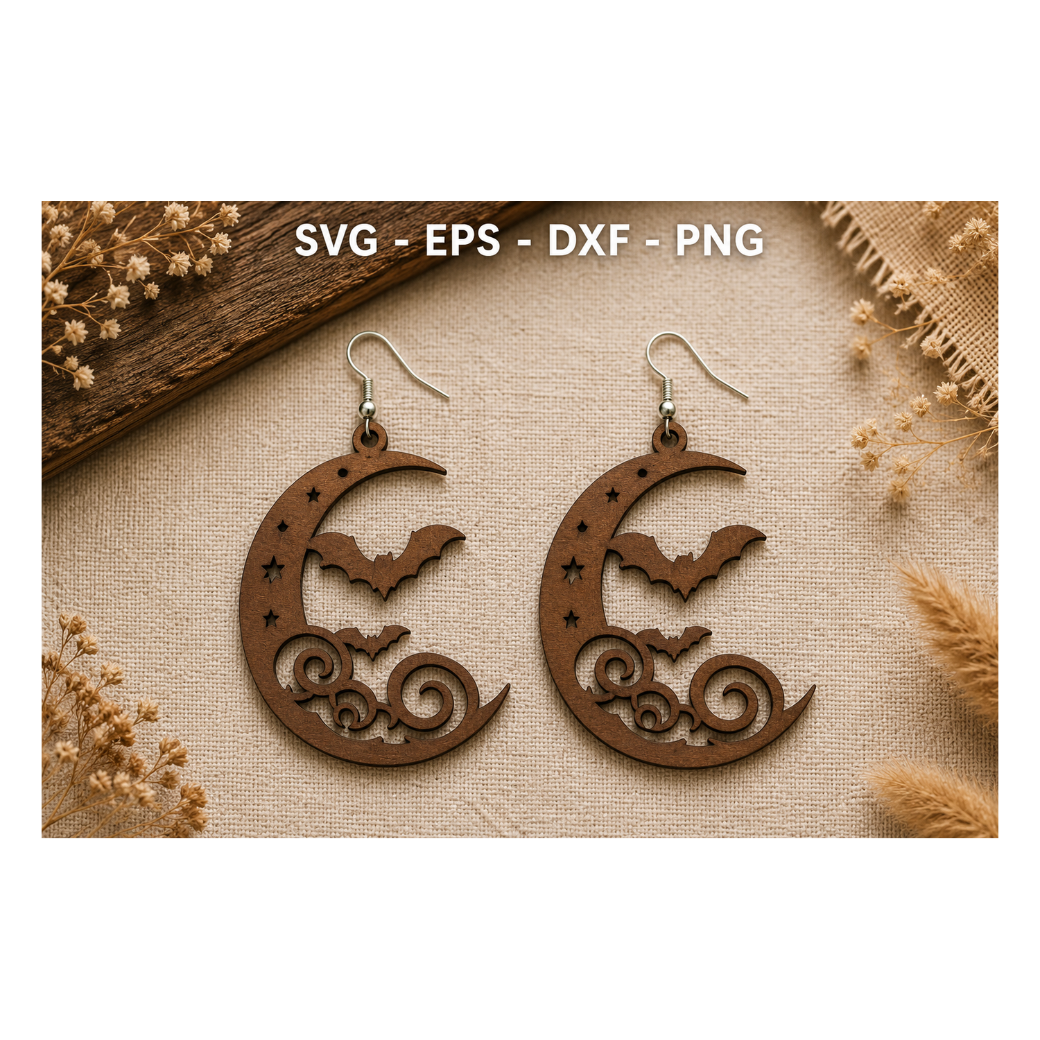 Gothic Halloween Laser Cut Earrings SVG