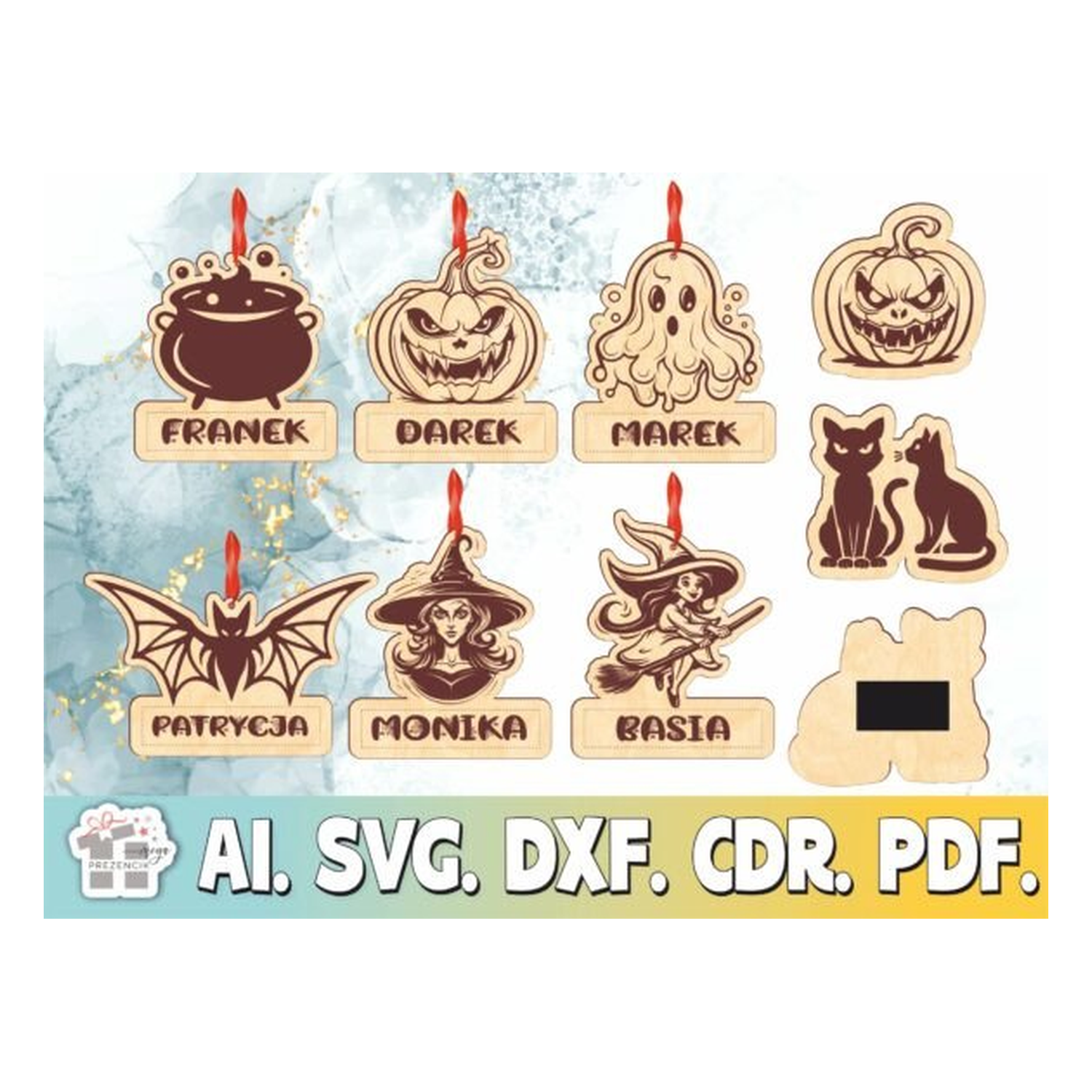 Halloween Laser Cut Pendants and Magnets