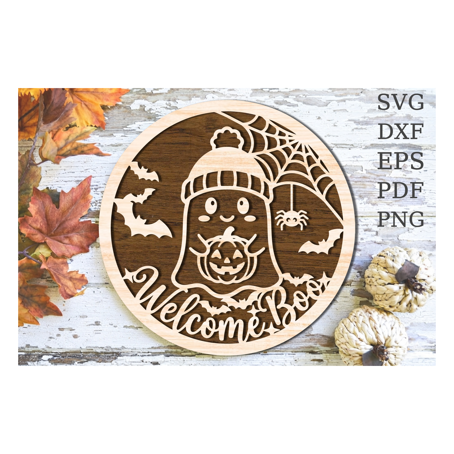 Welcome Boo Ghost Halloween Laser Cut SV