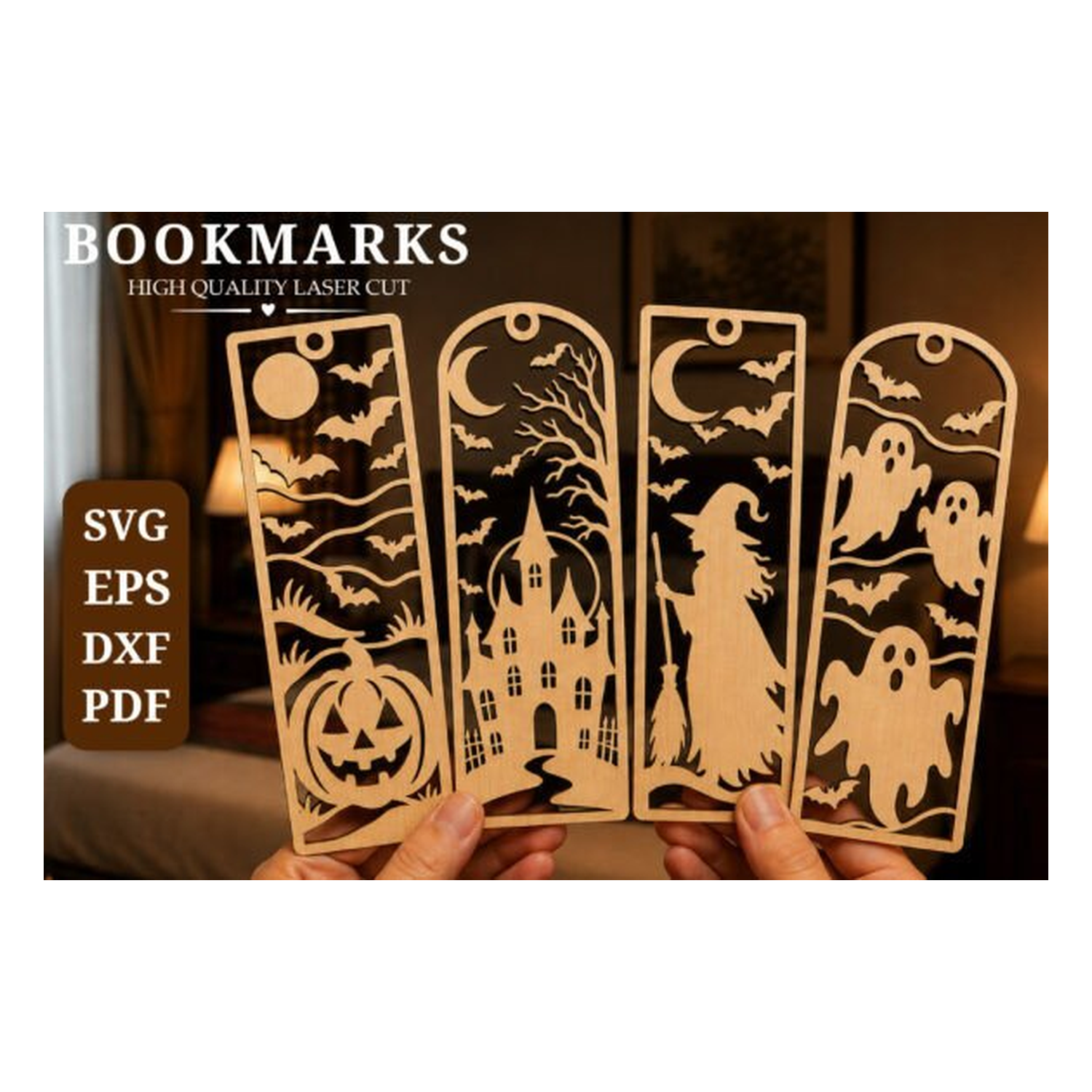 Halloween Laser Cut Bookmark SVG Bundle