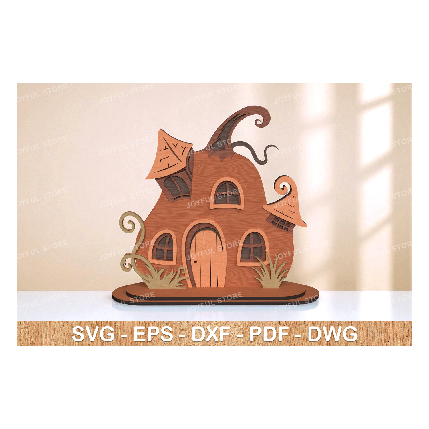Pumpkin Cottage Halloween Laser Cut SVG