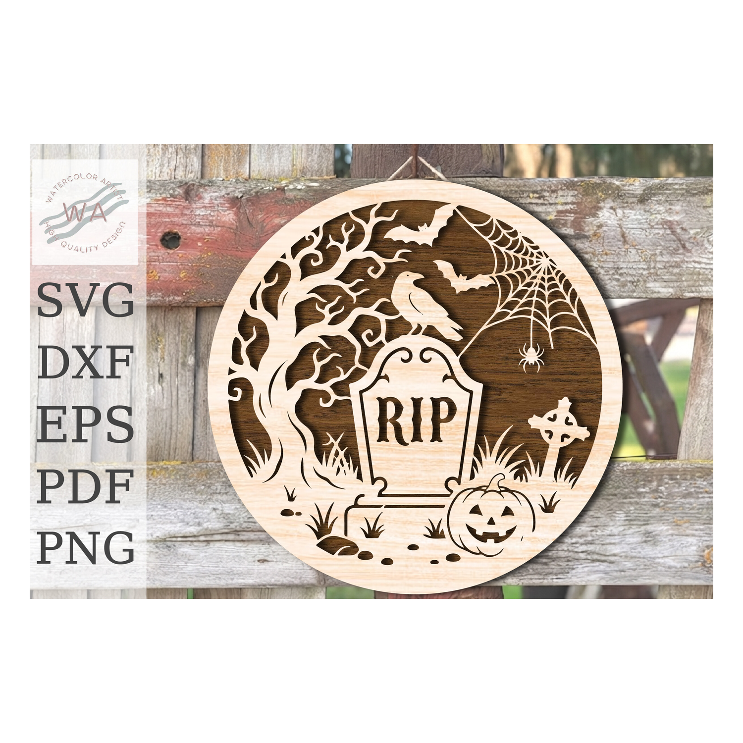 RIP Graveyard Halloween Laser Cut SVG