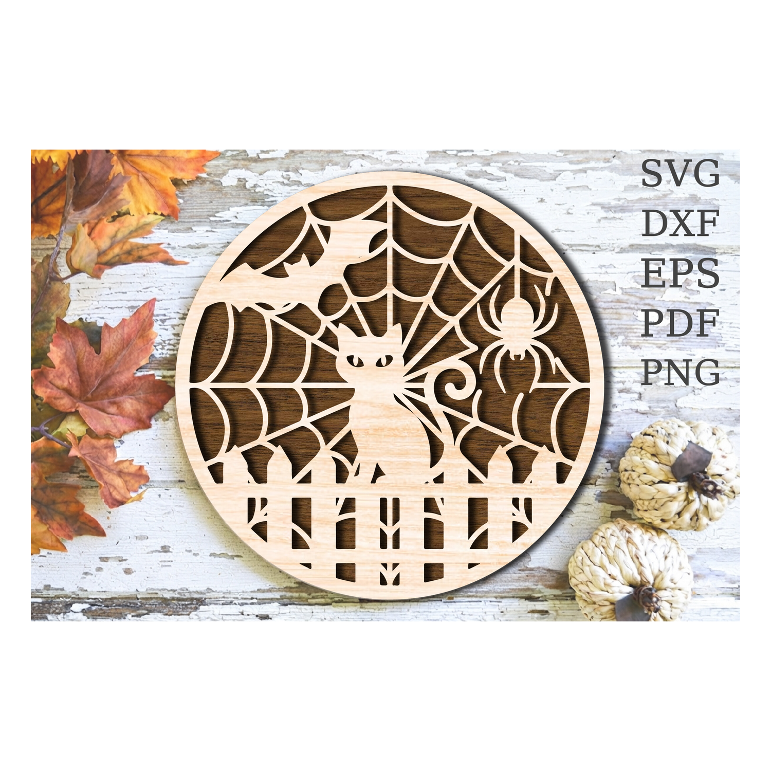 Spooky Black Cat Halloween Laser Cut SVG