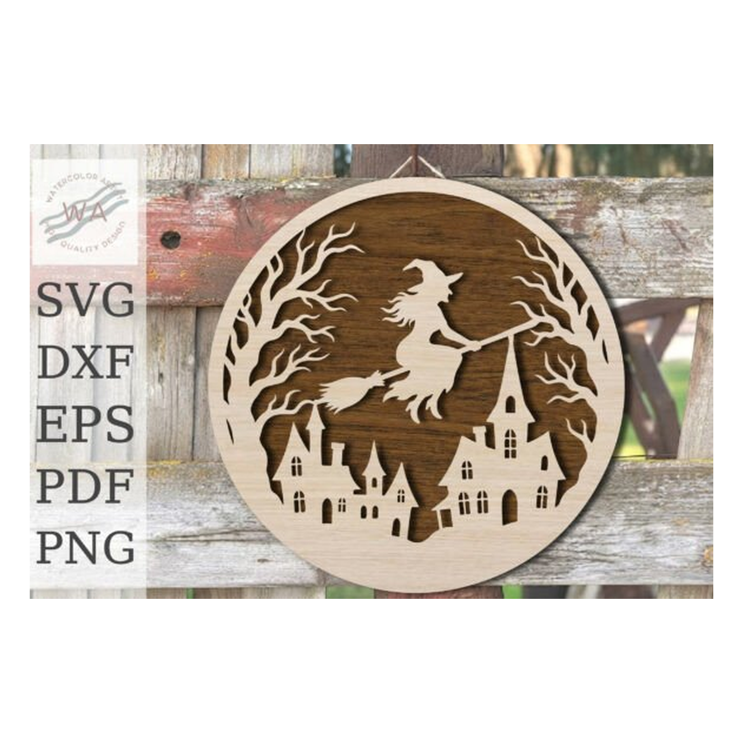 Flying Witch Halloween Laser Cut SVG