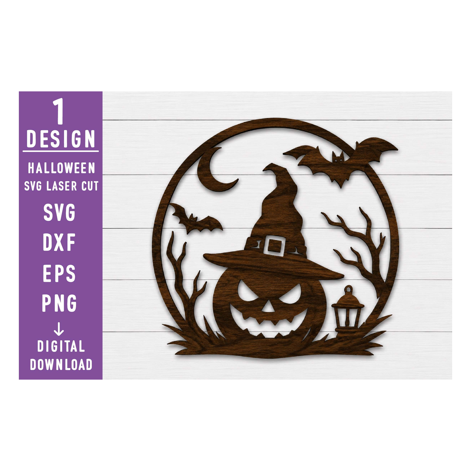 Spooky Pumpkin Halloween Laser Cut SVG