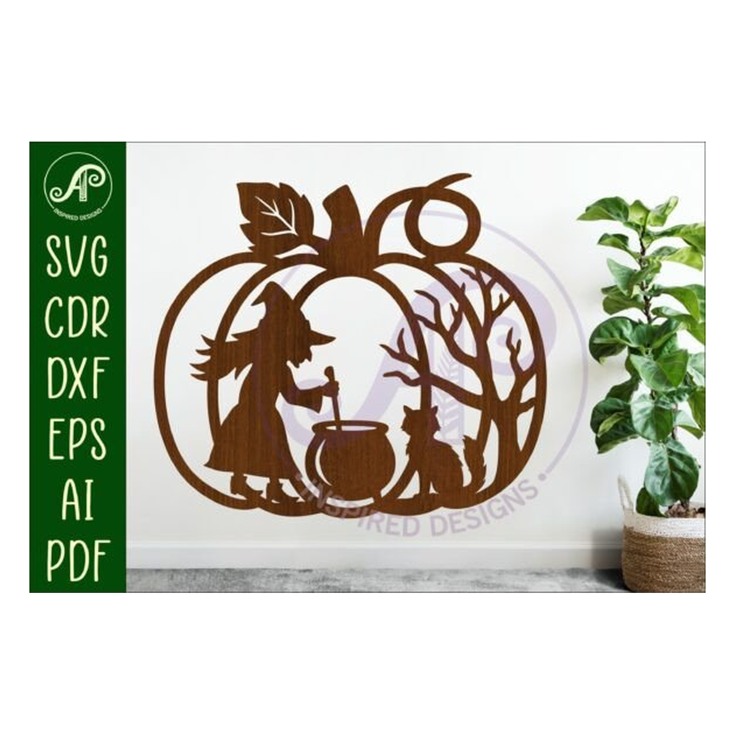 Pumpkin Witch Halloween Laser Cut Sign