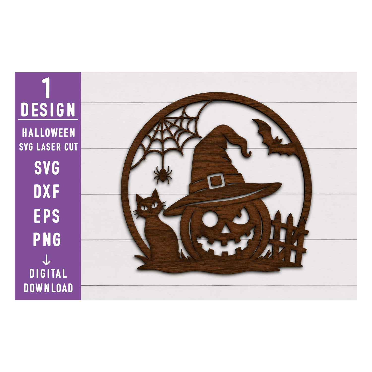 Spooky Pumpkin Halloween Laser Cut SVG