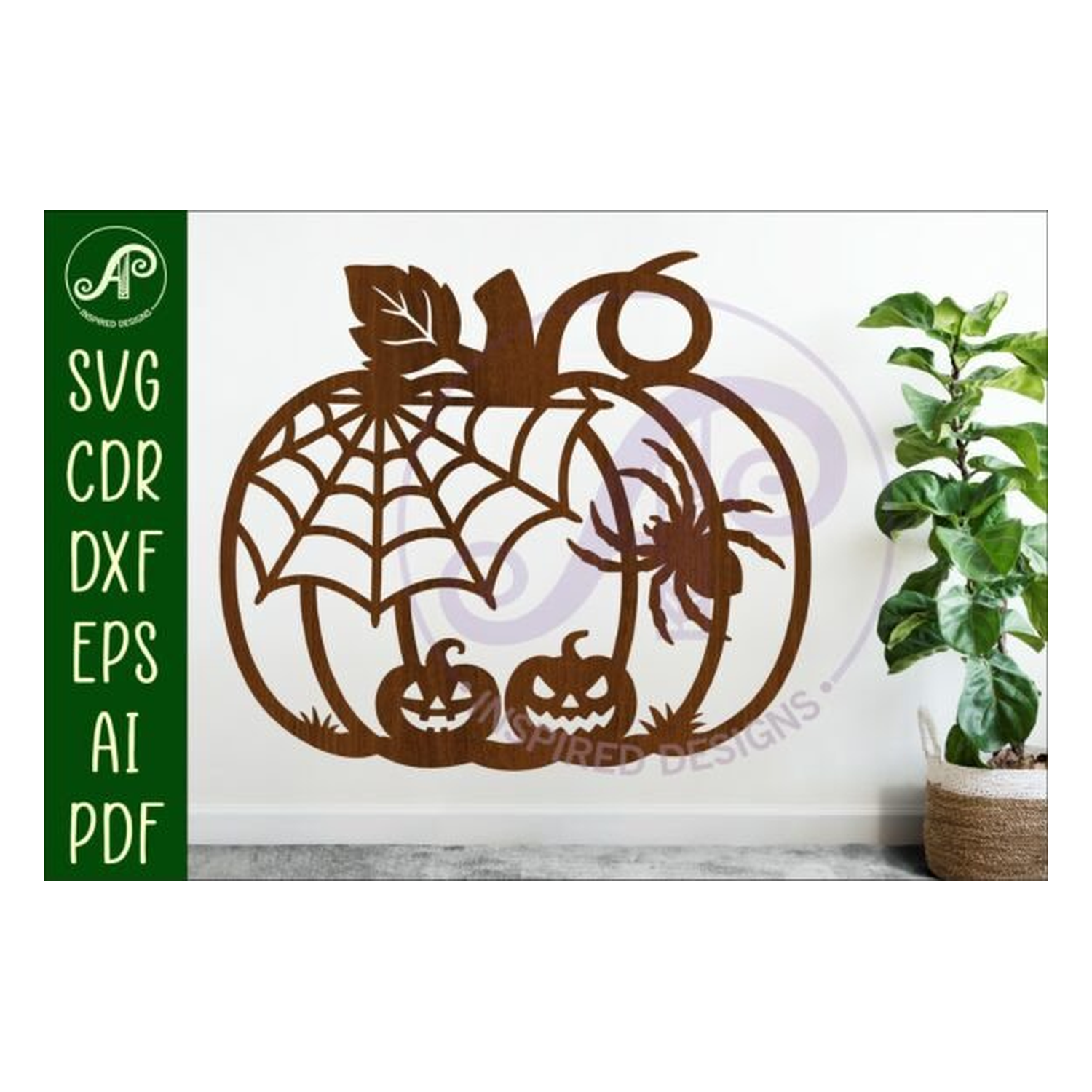 Pumpkin Spider Halloween Laser Cut Sign