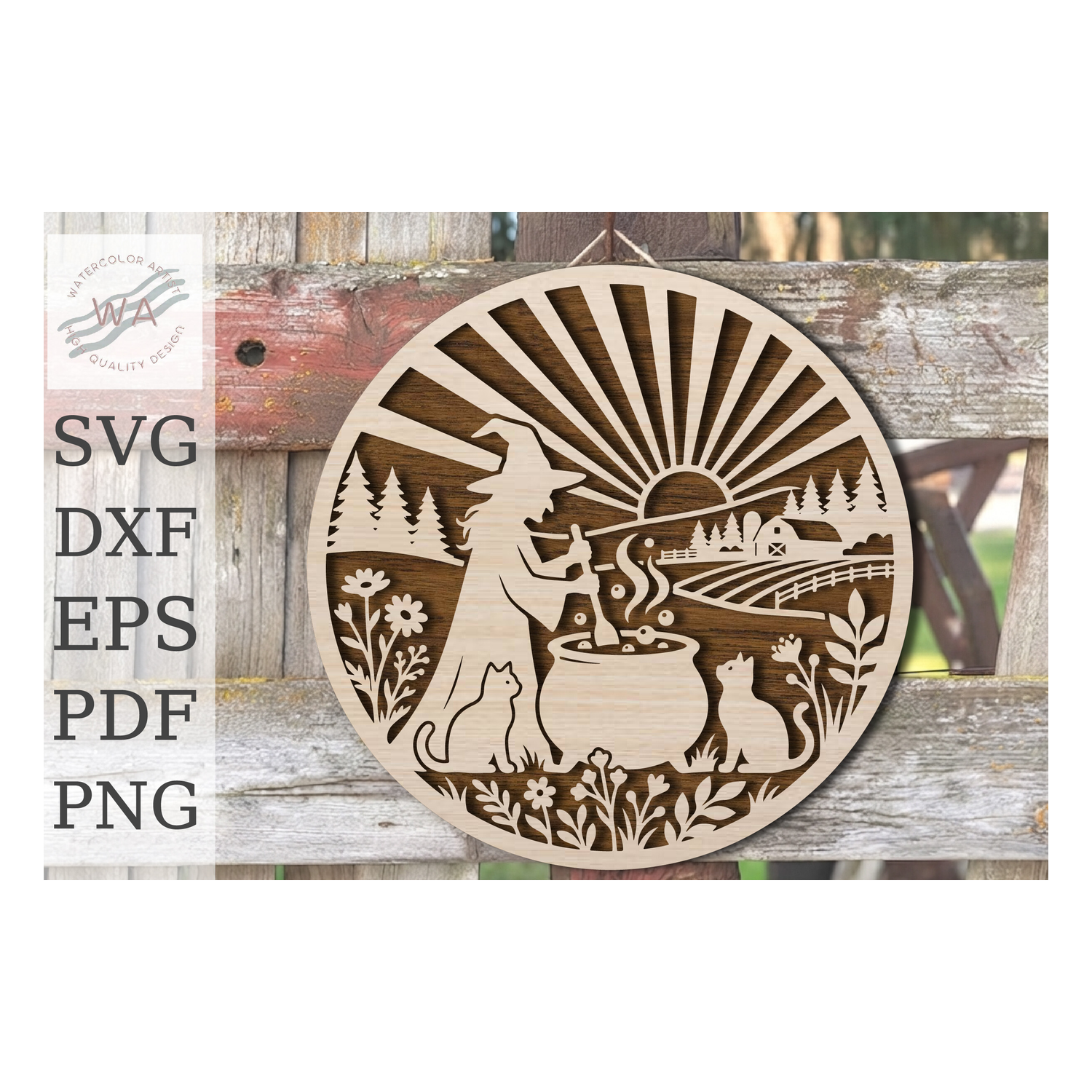 Witch Cauldron Halloween Laser Cut SVG