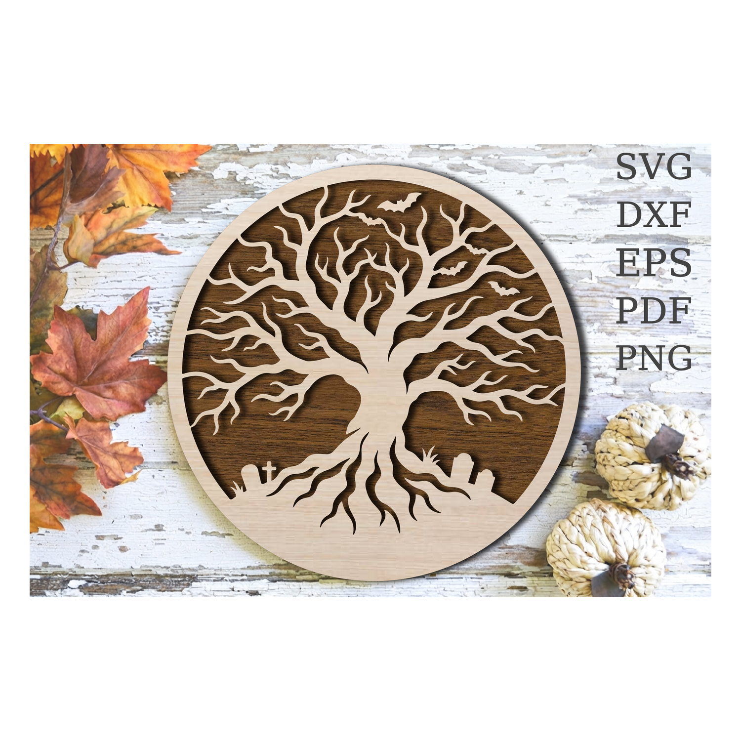 Haunted Tree Halloween Laser Cut SVG