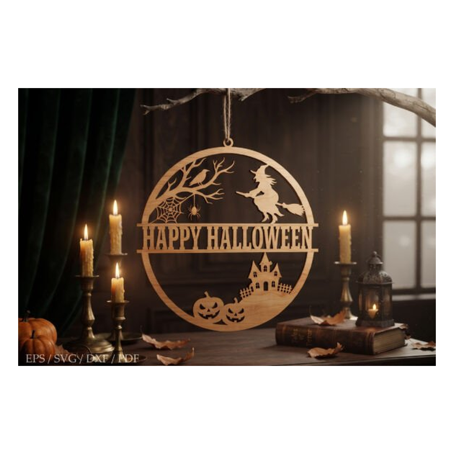 Happy Halloween Laser Cut SVG,Witch