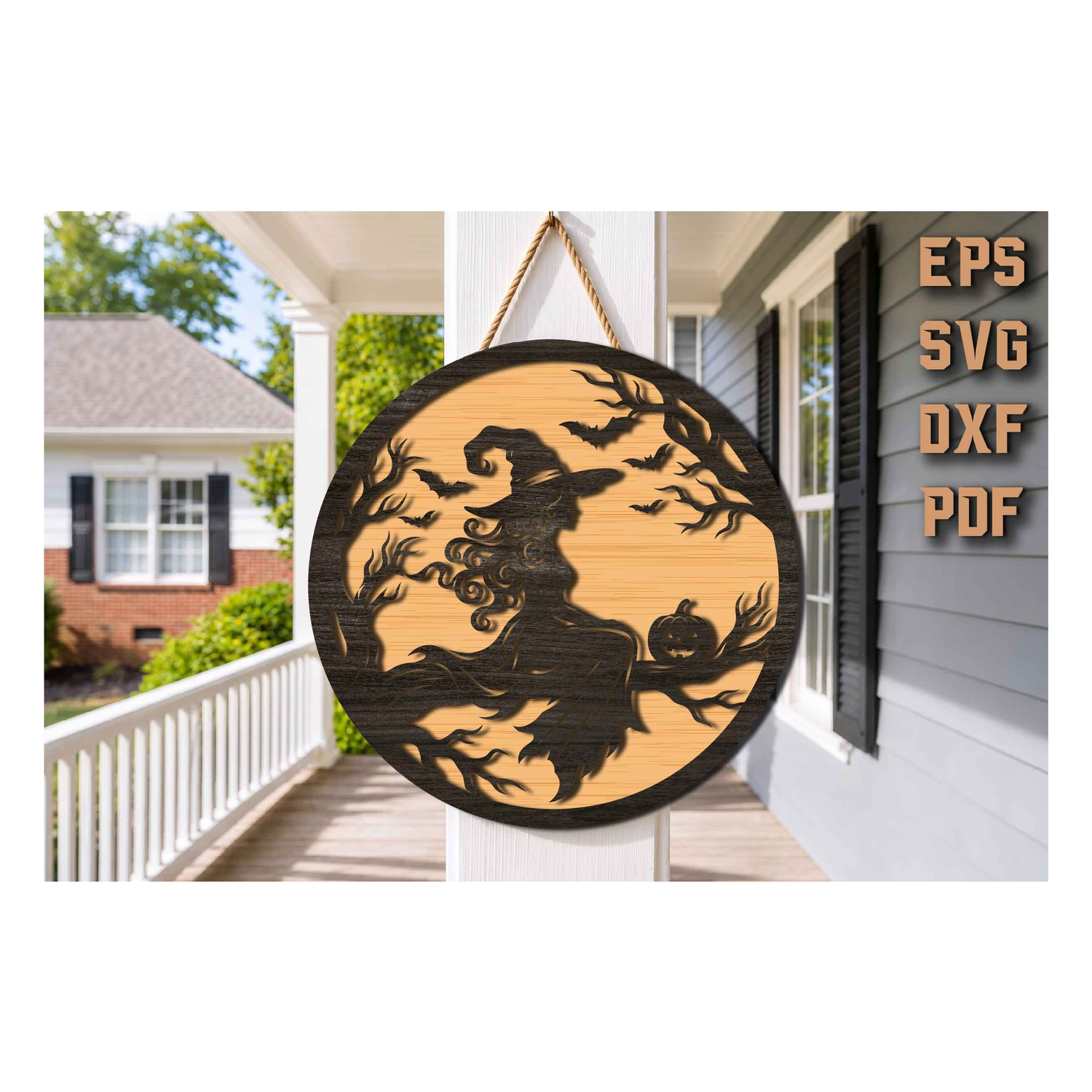 Flying Witch Halloween Laser Cut SVG