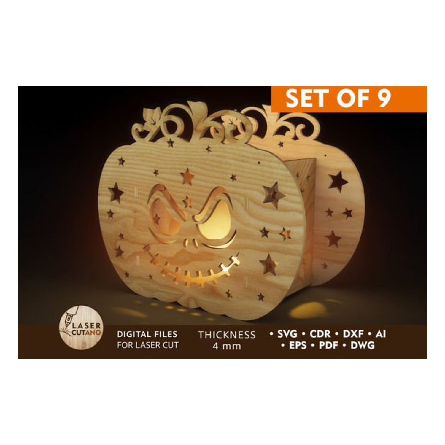 HALLOWEEN PUMPKIN BUNDLE, Candle Holder