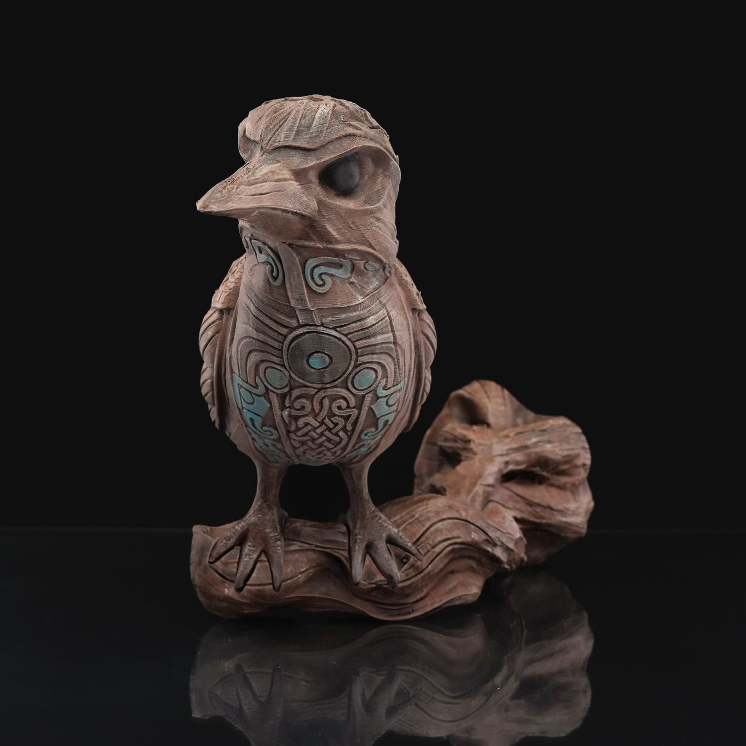 Escultura del cuervo Huginn
