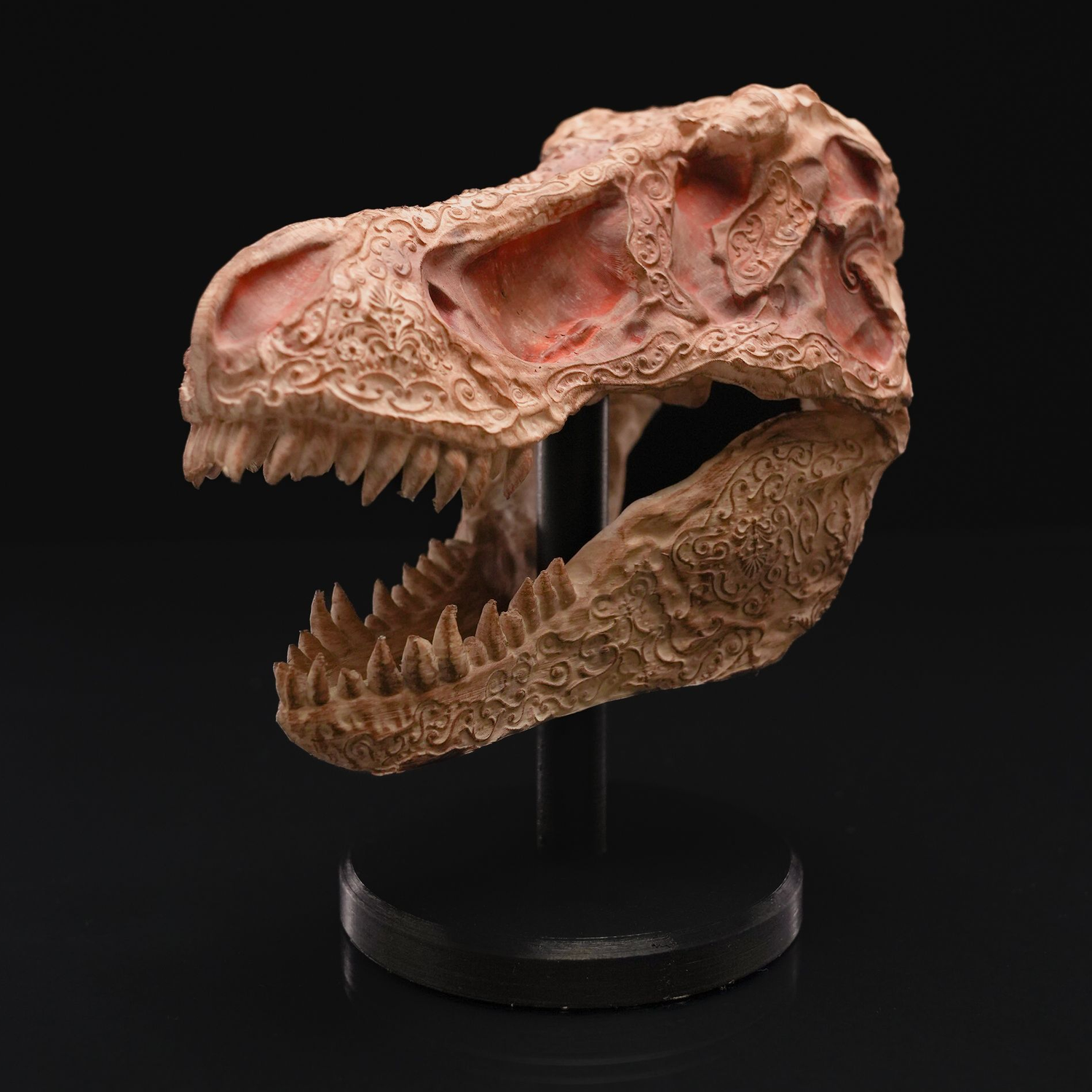 Carved T-Rex Skull
