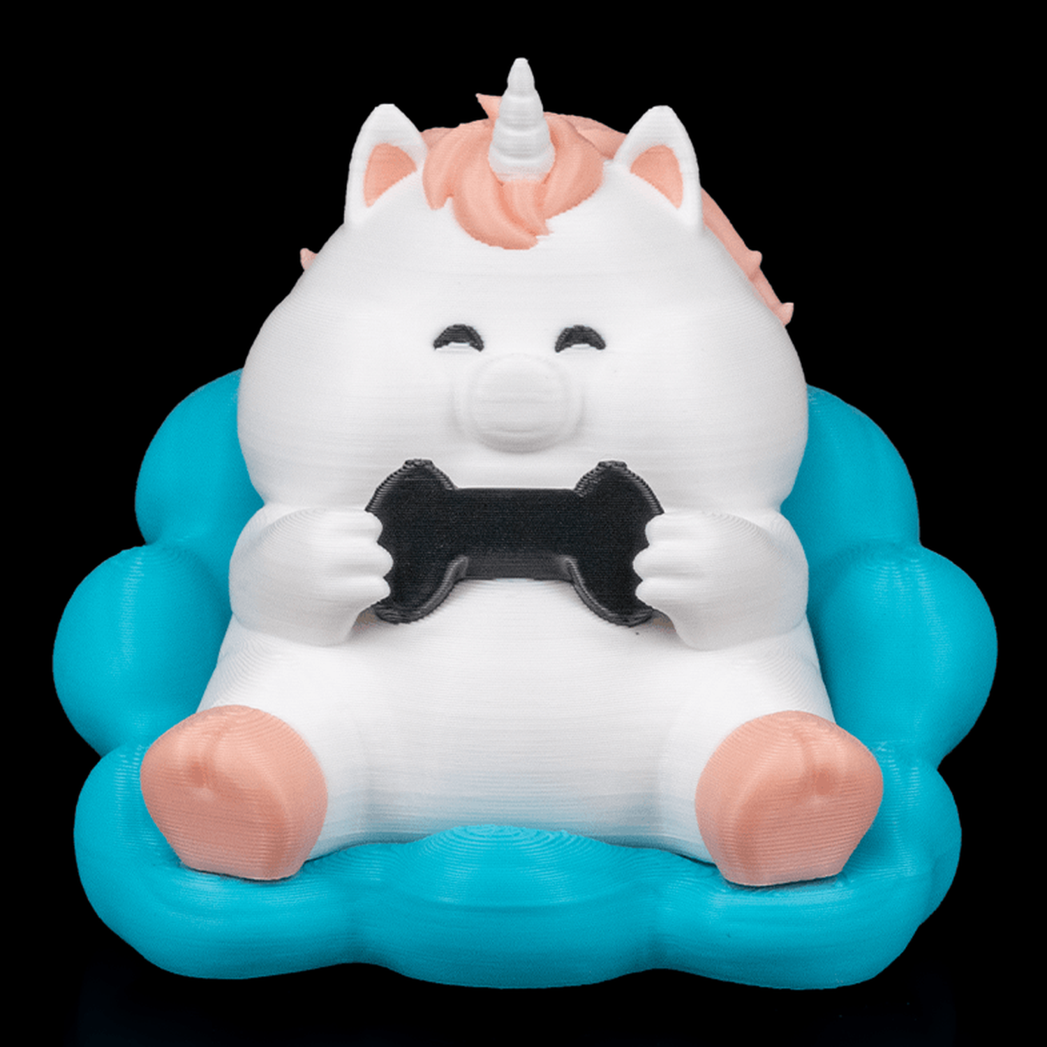 Llavero de unicornio regordete